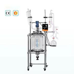 Hot sale laboratory double jacketed glass reactor 10L 20L 50L 100L 150L 200L with stirrer reactor light glasses