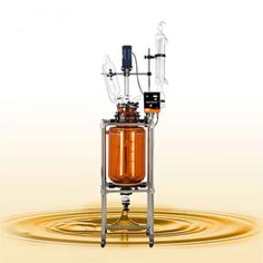 Customized brown double wall jacketed 50L glass reactor chemical reactor glass reactor vessel